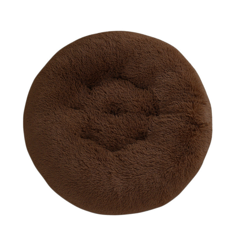 Round Pet Mat Bed Plush Warm Sleep