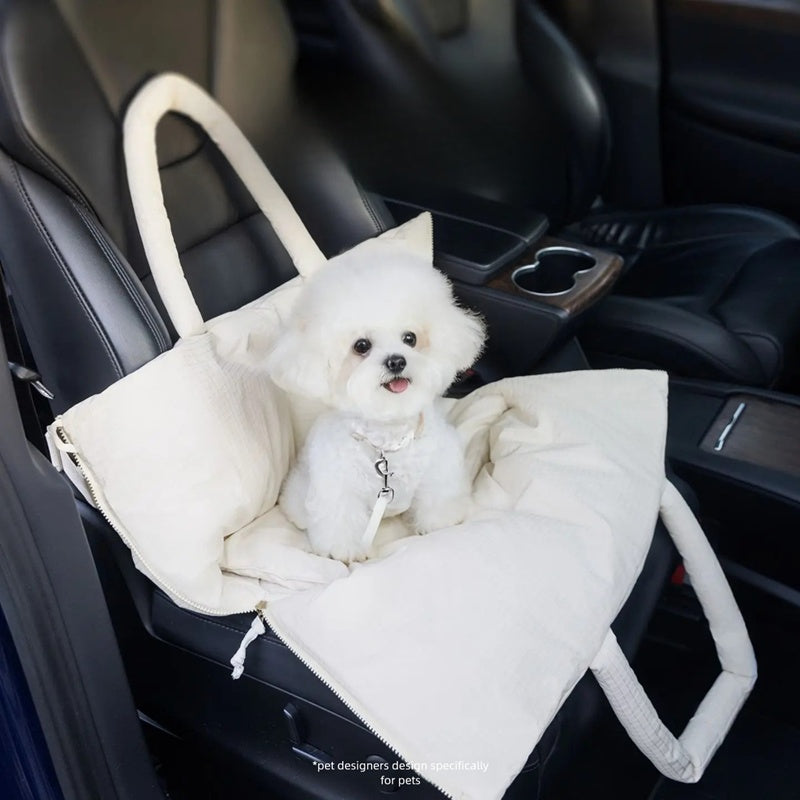 Portable Pet Car Seat With Adjustable Safety Leash For Travel