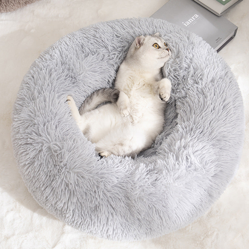 Round Cotton Warm Pet Winter Sleeping Bed
