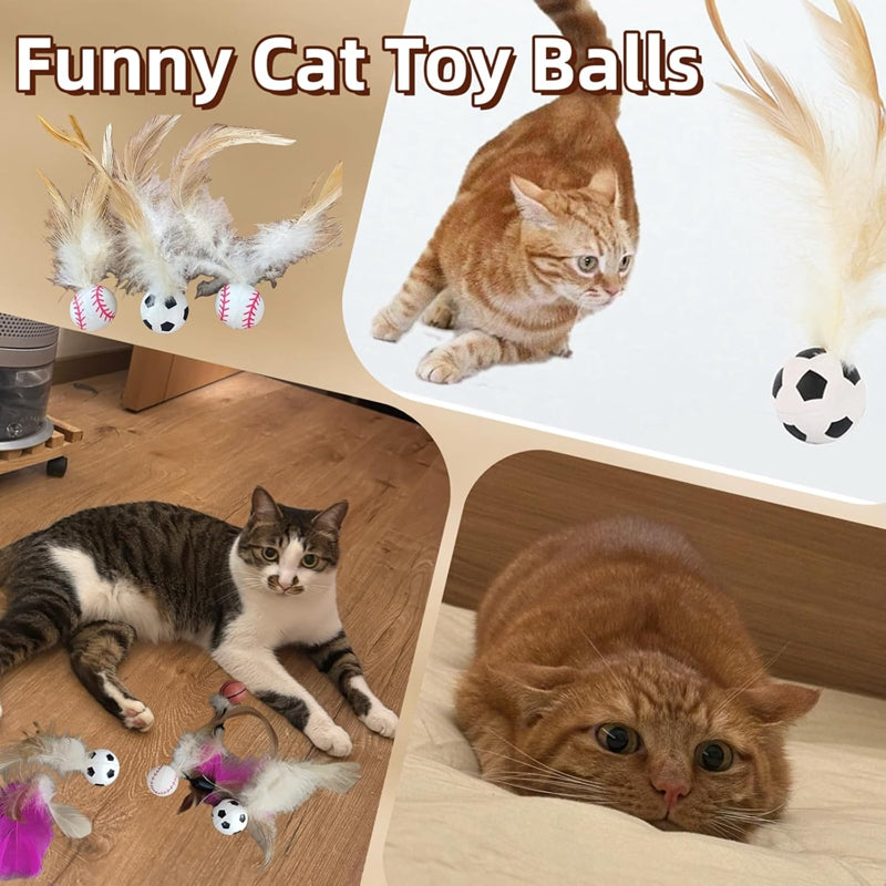 Self Entertainment Feather Bouncy Interactive Pet Ball Toy