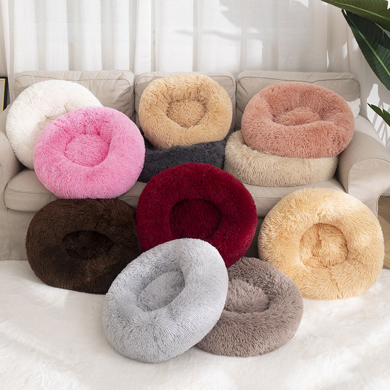Round Cotton Warm Pet Winter Sleeping Bed