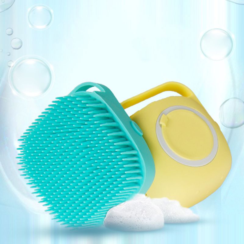 Soft Silicone Pet Bath Brush With Shampoo Dispenser