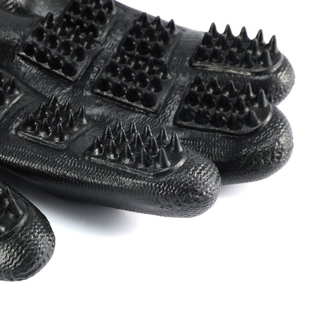 Soft Rubber Pet Grooming Glove For Shedding And Bathing Use