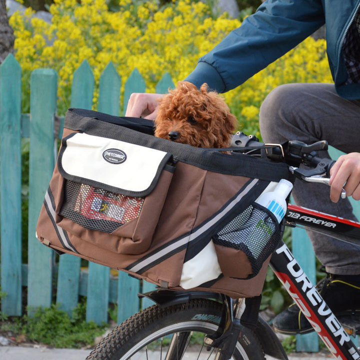 Removable Pet Bicycle Carrier Basket For Front Handlebar Use