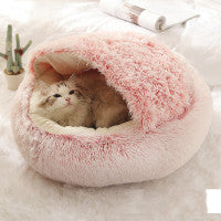 2 In 1 Round Plush Warm Pet Winter Bed