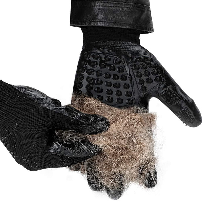 Soft Rubber Pet Grooming Glove For Shedding And Bathing Use