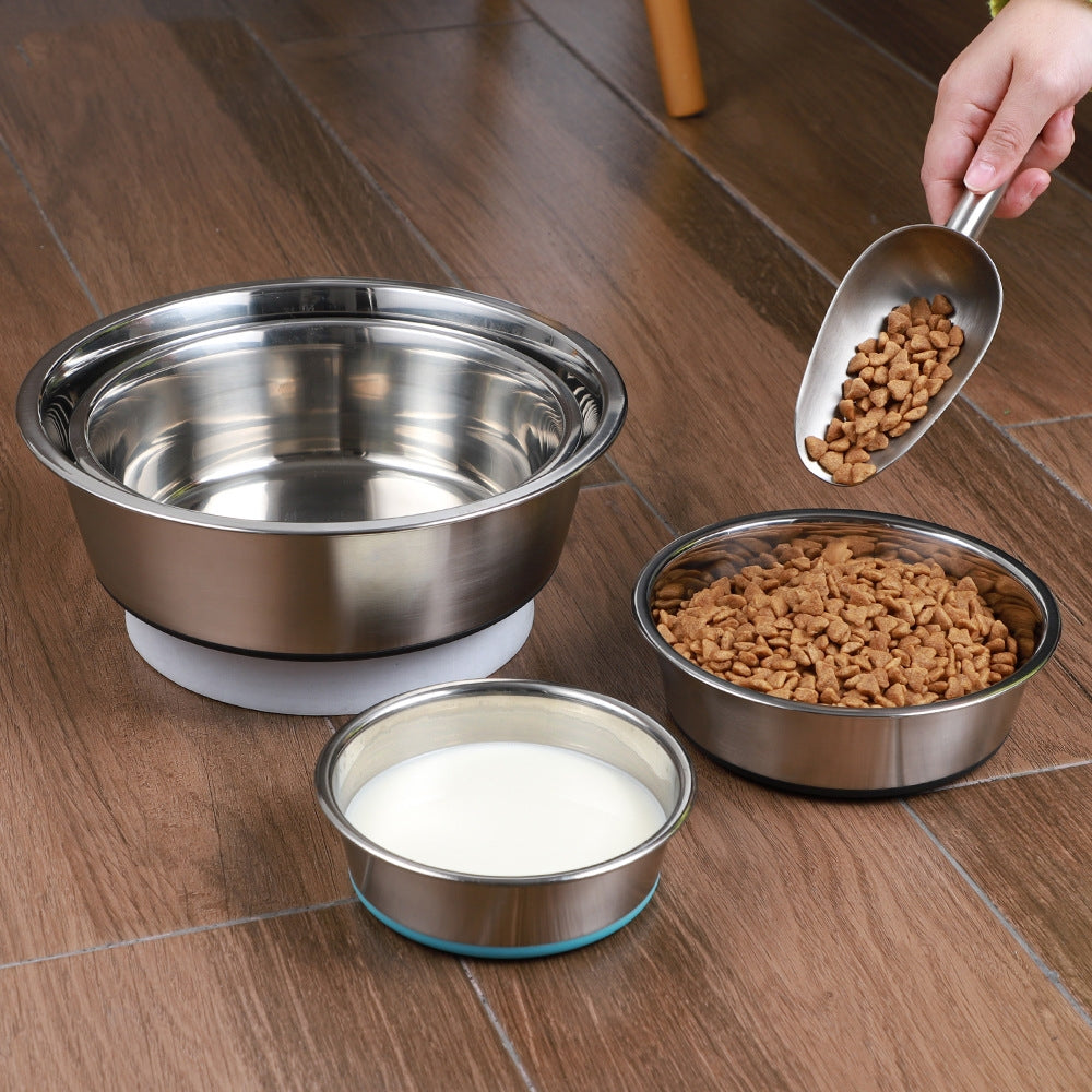 Silicone And Stainless Steel Pet Feeding Bowl For Food And Water