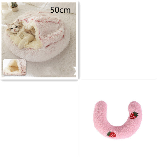 2 In 1 Round Plush Warm Pet Winter Bed