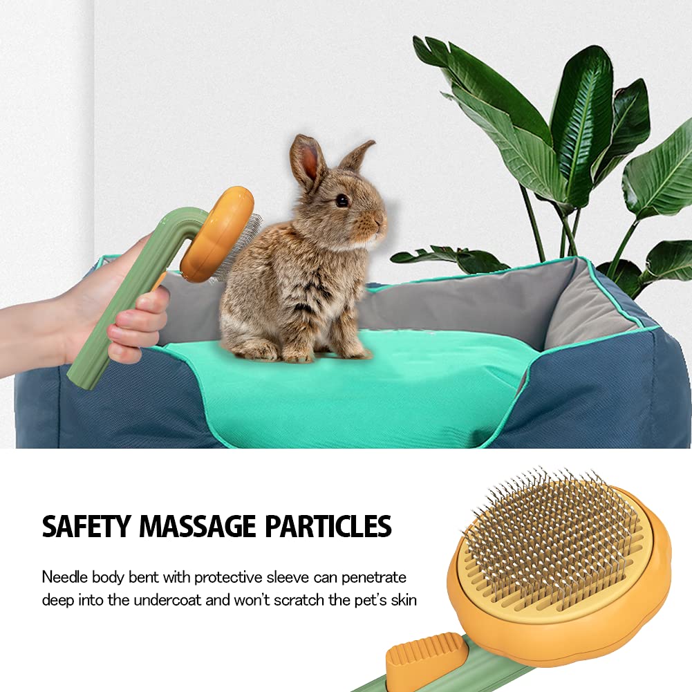 Pet Pumpkin Self Cleaning Slicker Grooming Brush For Pets
