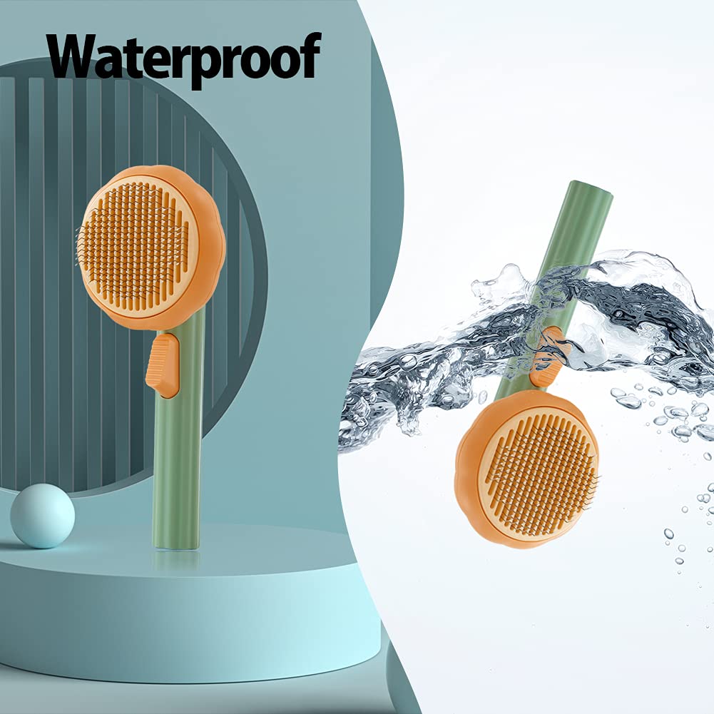 Pet Pumpkin Self Cleaning Slicker Grooming Brush For Pets