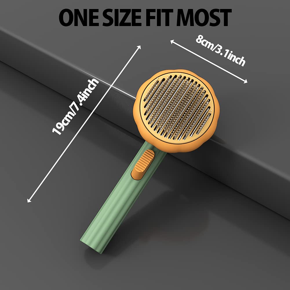 Pet Pumpkin Self Cleaning Slicker Grooming Brush For Pets