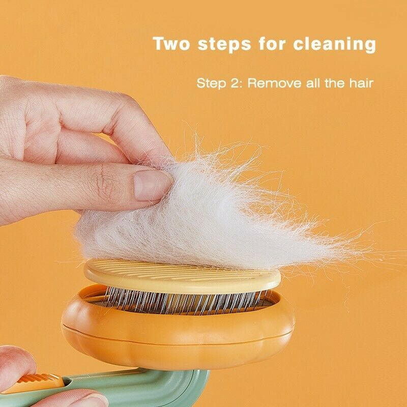 Pet Pumpkin Self Cleaning Slicker Grooming Brush For Pets