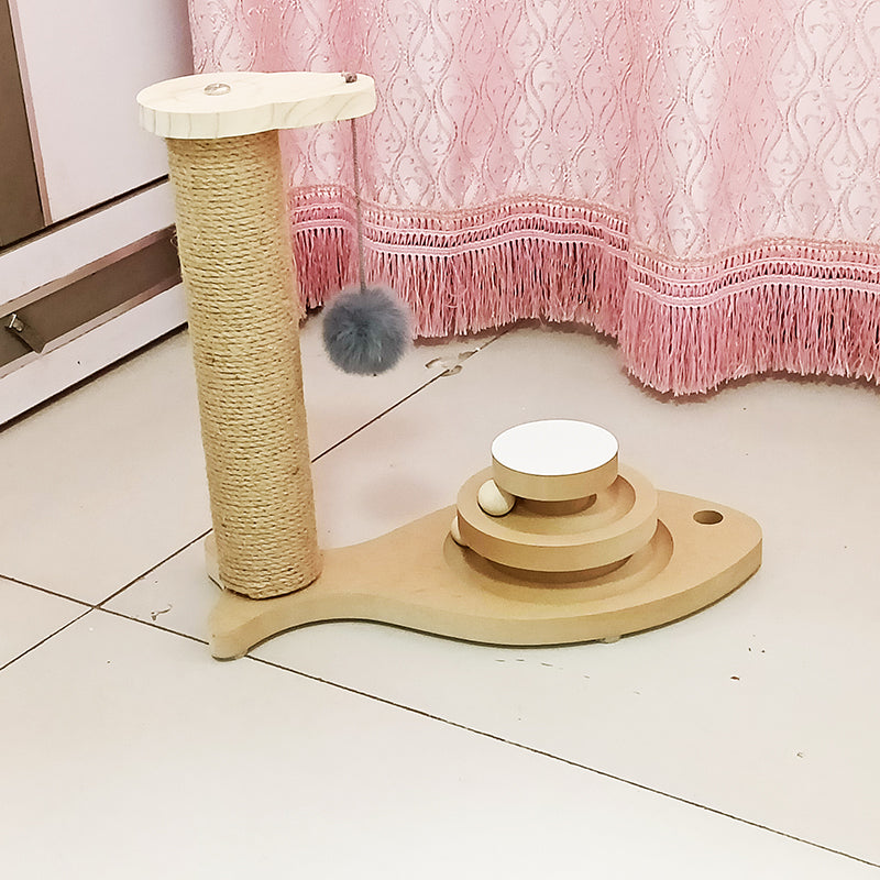 Solid Wood Turntable Bite Resistant Interactive Pet Toy