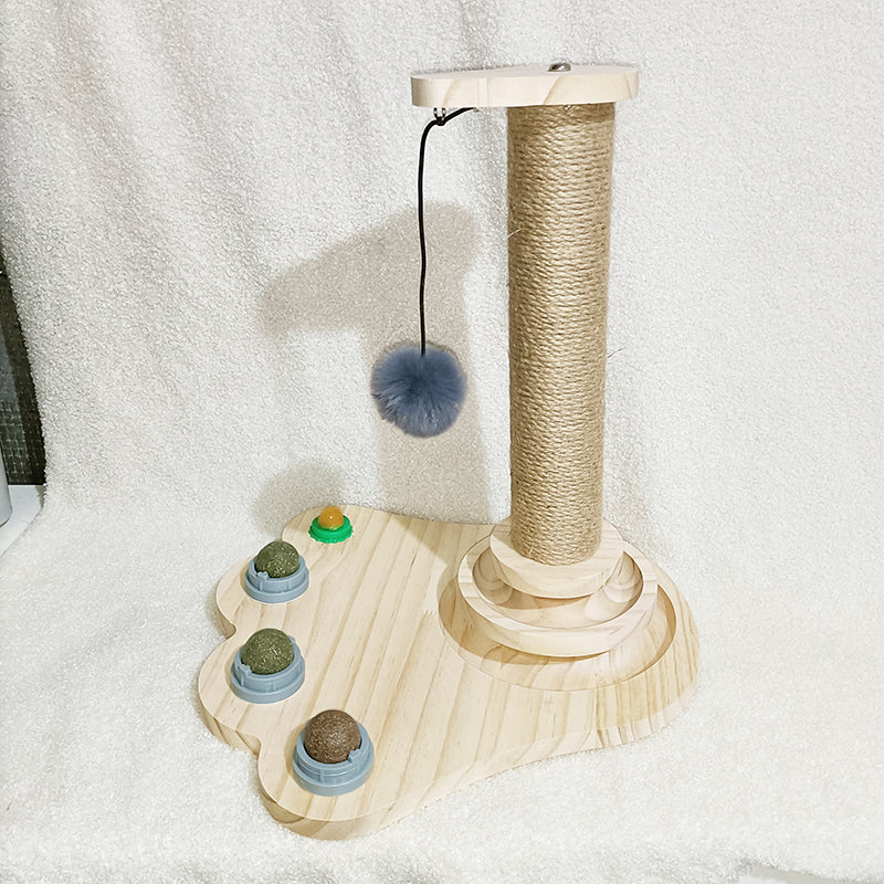 Solid Wood Turntable Bite Resistant Interactive Pet Toy