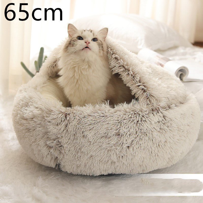 2 In 1 Round Plush Warm Pet Winter Bed