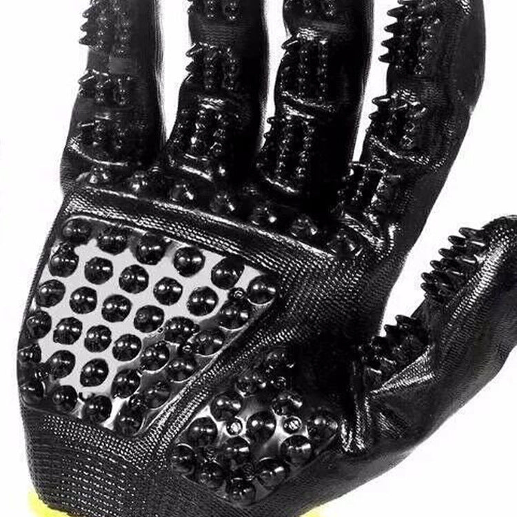 Soft Rubber Pet Grooming Glove For Shedding And Bathing Use