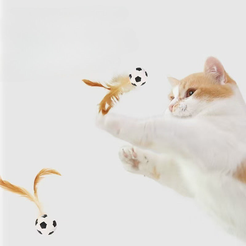 Self Entertainment Feather Bouncy Interactive Pet Ball Toy