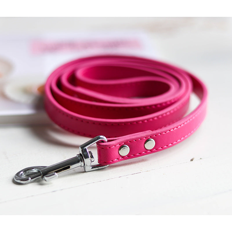 Adjustable Pet Leash And Collar Set For Daily Walking Use
