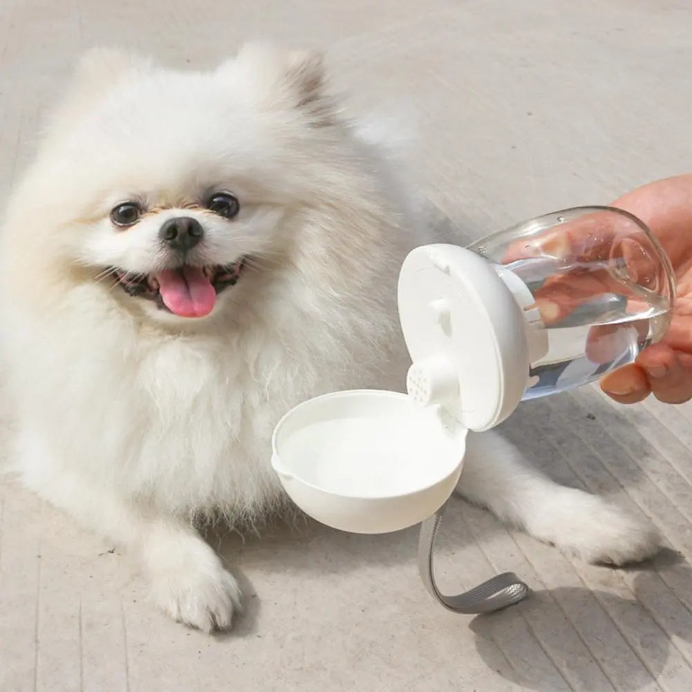 Portable Pet Water Bottle With Built In Feeding Cup For Travel