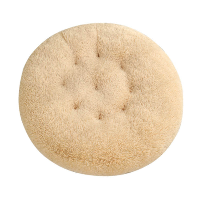 Round Pet Mat Bed Plush Warm Sleep