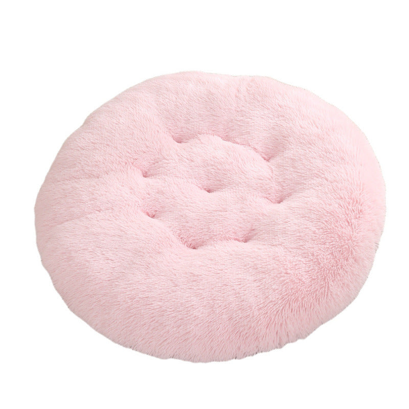 Round Pet Mat Bed Plush Warm Sleep