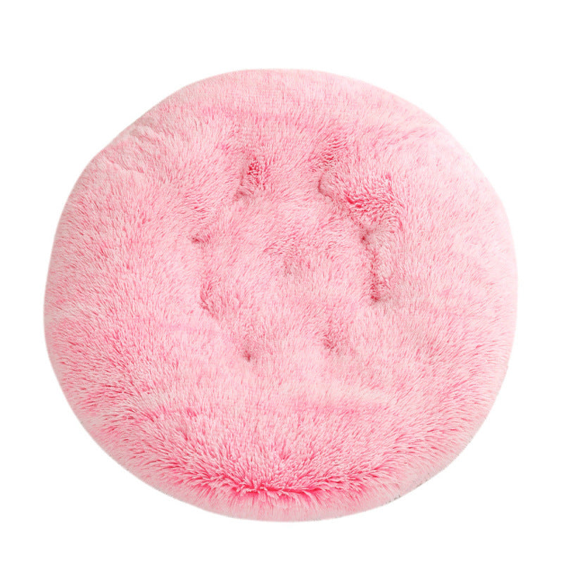 Round Pet Mat Bed Plush Warm Sleep