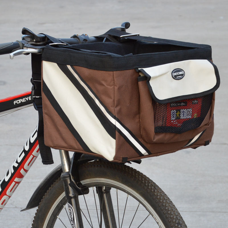 Removable Pet Bicycle Carrier Basket For Front Handlebar Use