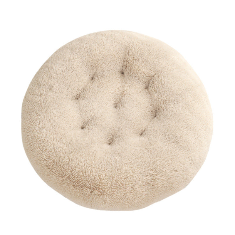Round Pet Mat Bed Plush Warm Sleep