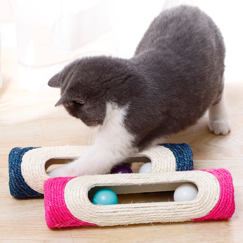Triple Sisal Drum Interactive Pet Toy