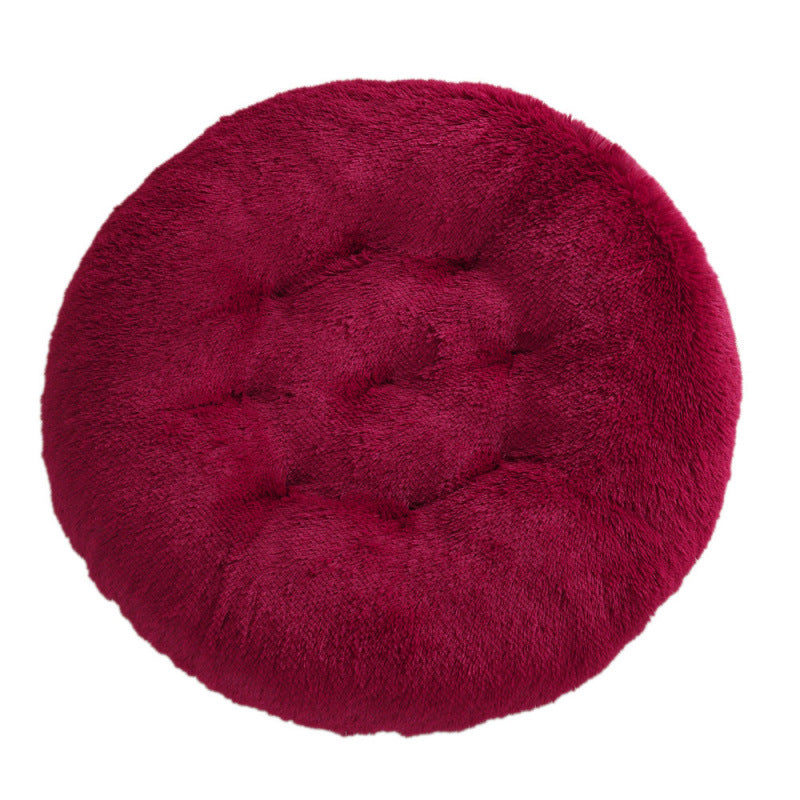 Round Pet Mat Bed Plush Warm Sleep