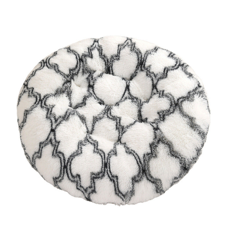 Round Pet Mat Bed Plush Warm Sleep