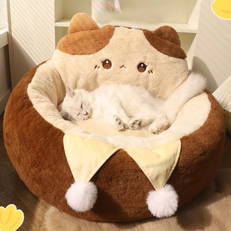 Round Warm Plush Pet Sofa Bed Cushion