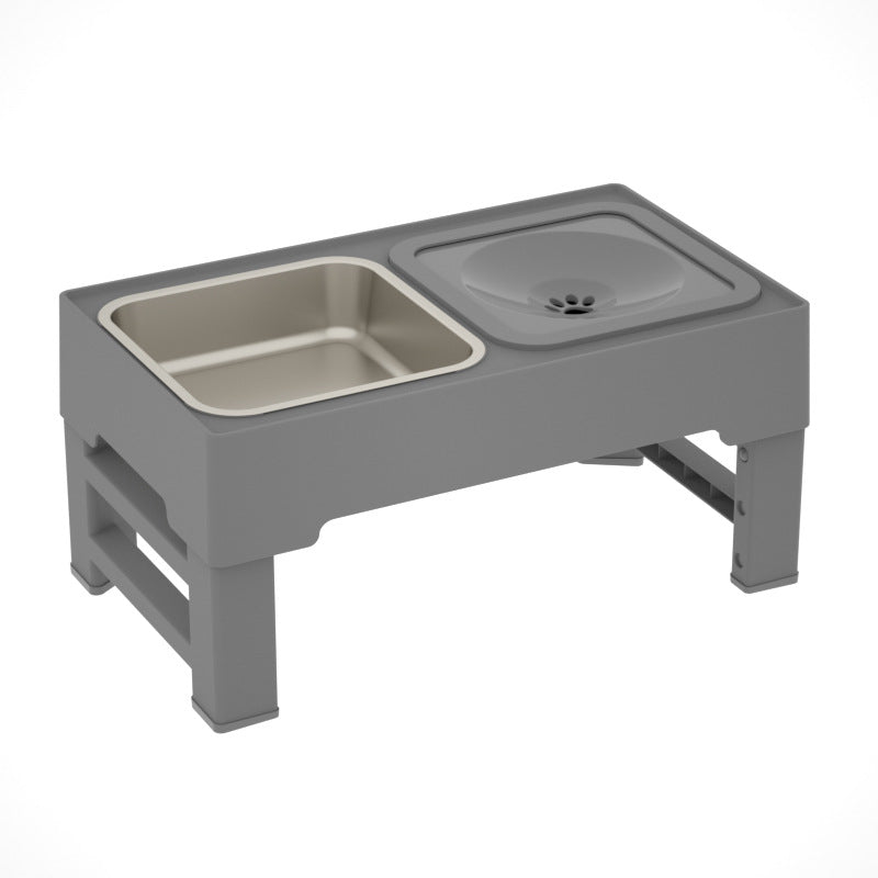 Adjustable Height Stainless Steel Double Bowl Pet Feeding Stand