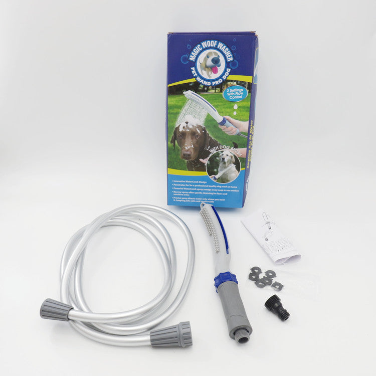 Pet Bath Brush With Shower Water Hose Attachment