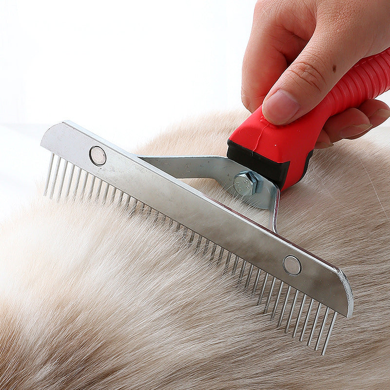 Extra Large Pet Rake Grooming Comb For Deshedding And Detangling