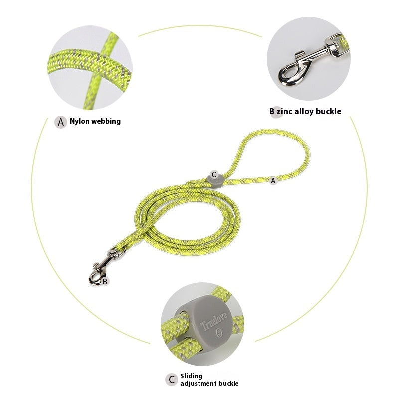 Colorful Adjustable Sliding Pet Leash For Daily Walking Use