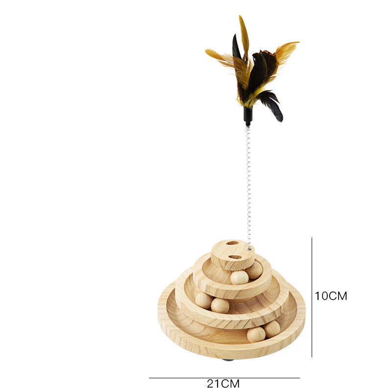 Solid Wood Turntable Bite Resistant Interactive Pet Toy
