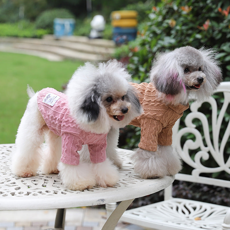 Warm Knitted Pet Sweater Cozy Apparel Clothing
