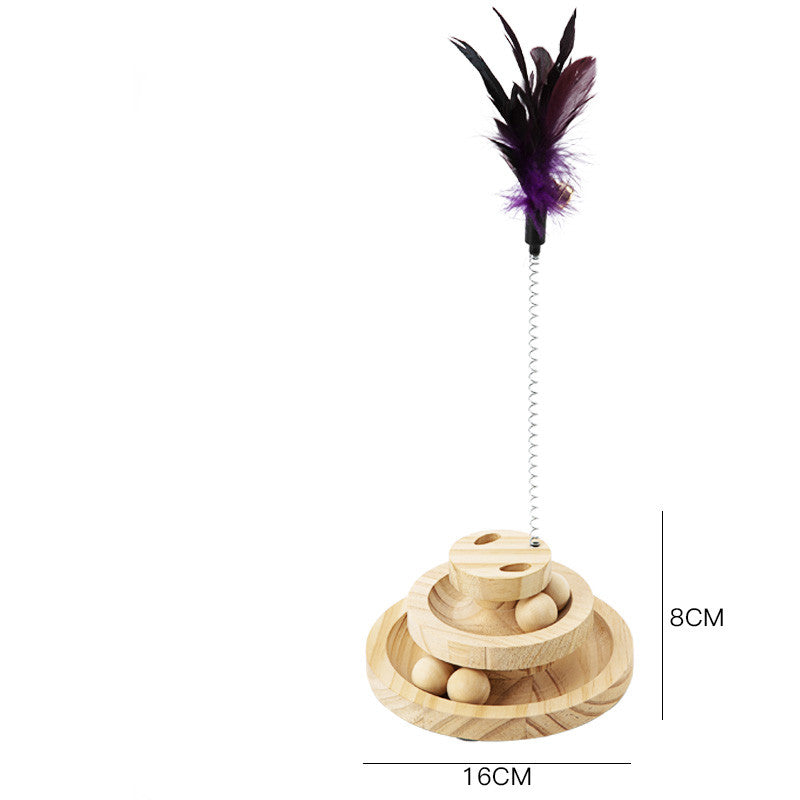 Solid Wood Turntable Bite Resistant Interactive Pet Toy