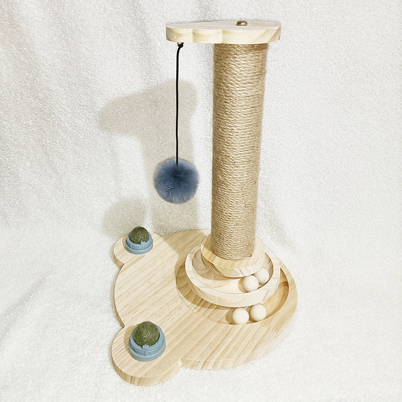 Solid Wood Turntable Bite Resistant Interactive Pet Toy