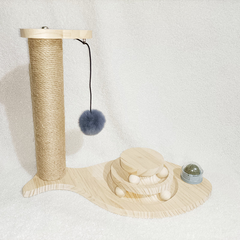 Solid Wood Turntable Bite Resistant Interactive Pet Toy