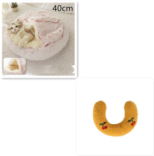2 In 1 Round Plush Warm Pet Winter Bed