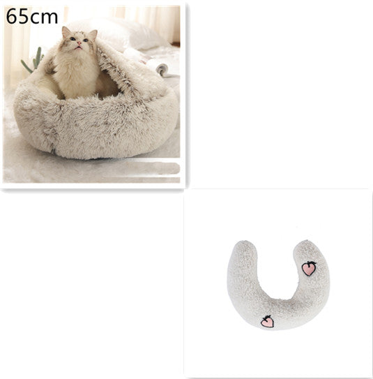 2 In 1 Round Plush Warm Pet Winter Bed