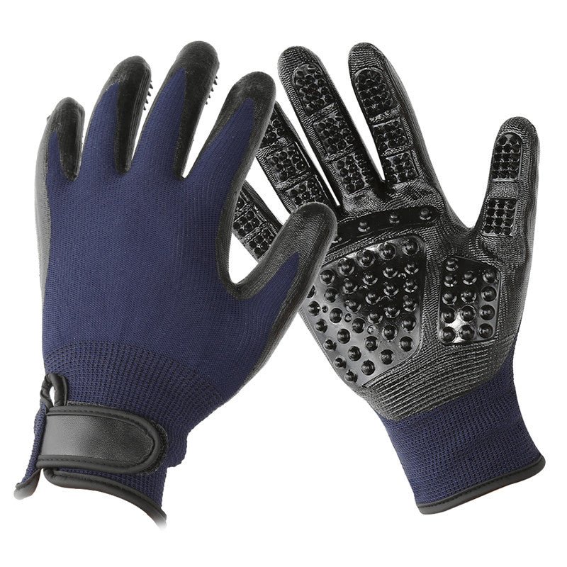 Soft Rubber Pet Grooming Glove For Shedding And Bathing Use