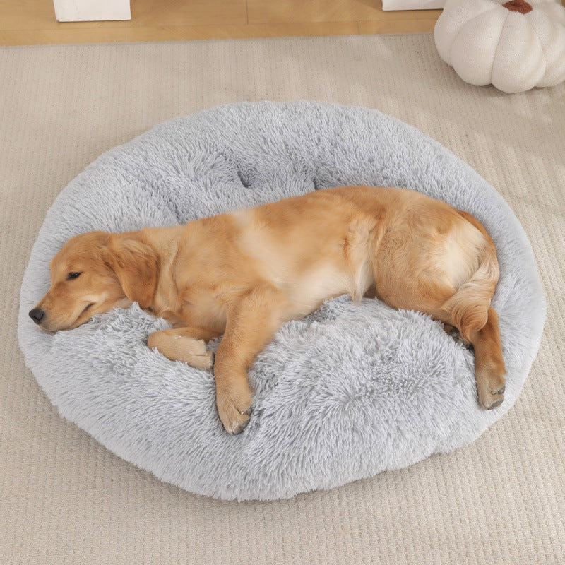 Round Pet Mat Bed Plush Warm Sleep