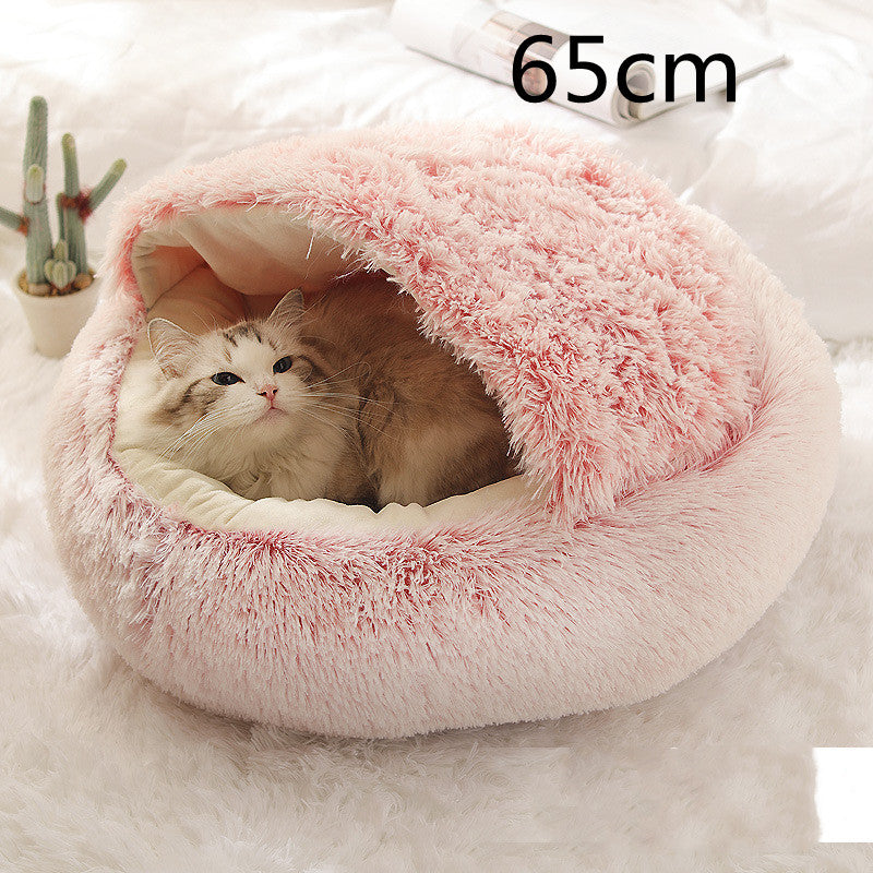 2 In 1 Round Plush Warm Pet Winter Bed