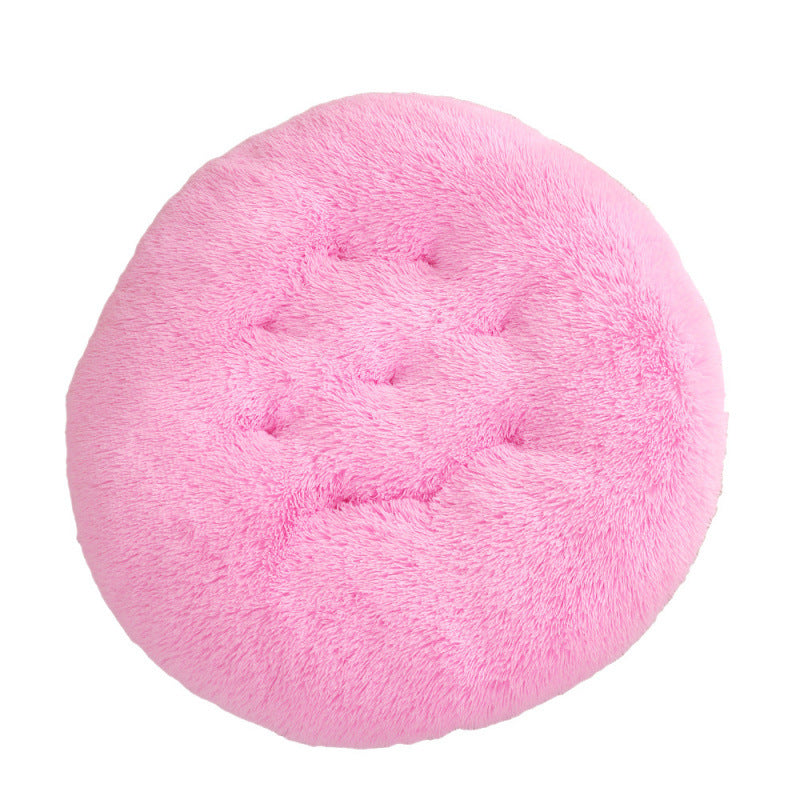 Round Pet Mat Bed Plush Warm Sleep
