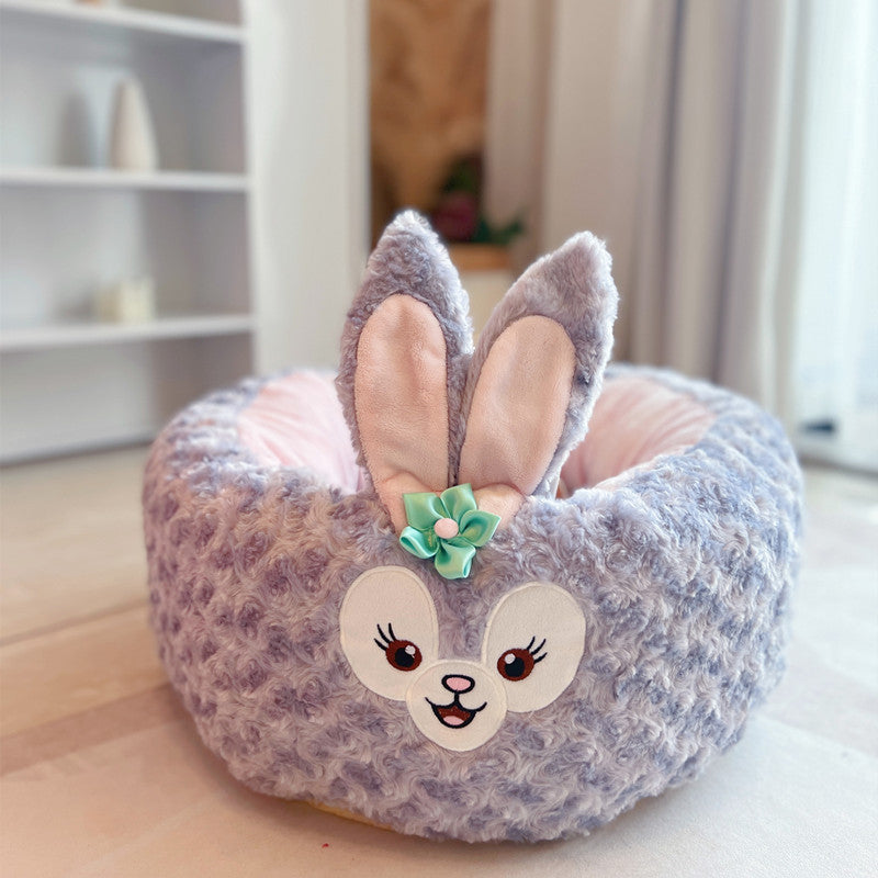 Cartoon Plush Round Four Seasons Universal Pet Nest Bed