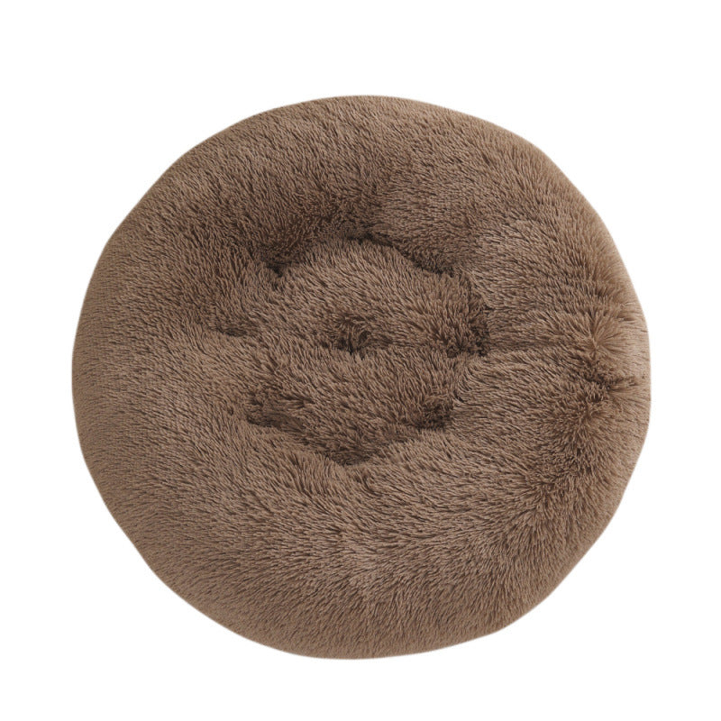 Round Pet Mat Bed Plush Warm Sleep