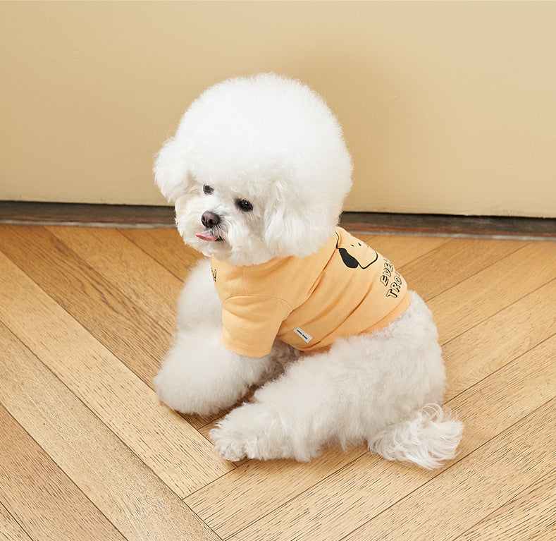 Korean Style Cotton Printed Pet T Shirt Short Sleeve